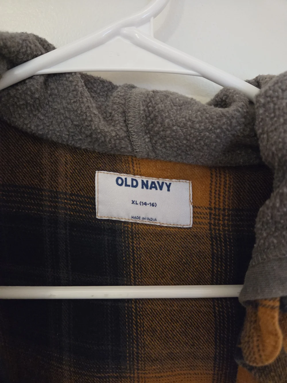 Old Navy Plaid Hooded Flannel Shirt Jacket